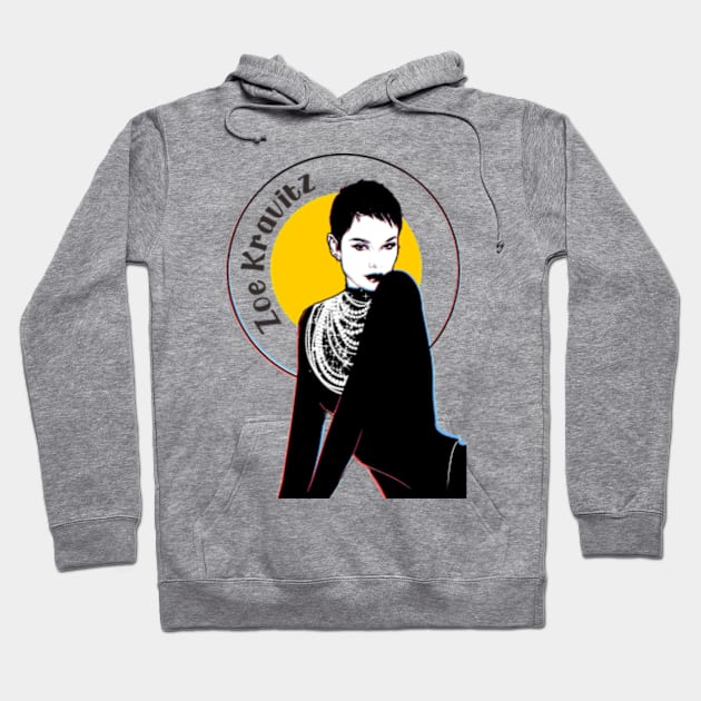 Zoe Kravitz Black and white Hoodie by nasib